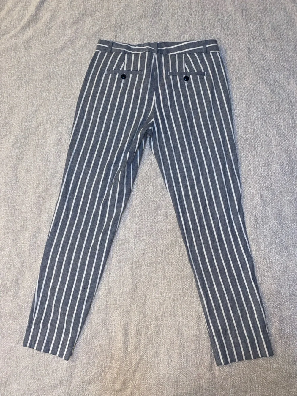 Banana Republic Avery Striped Linen Cotton Stretch Pants Size 0 Preppy